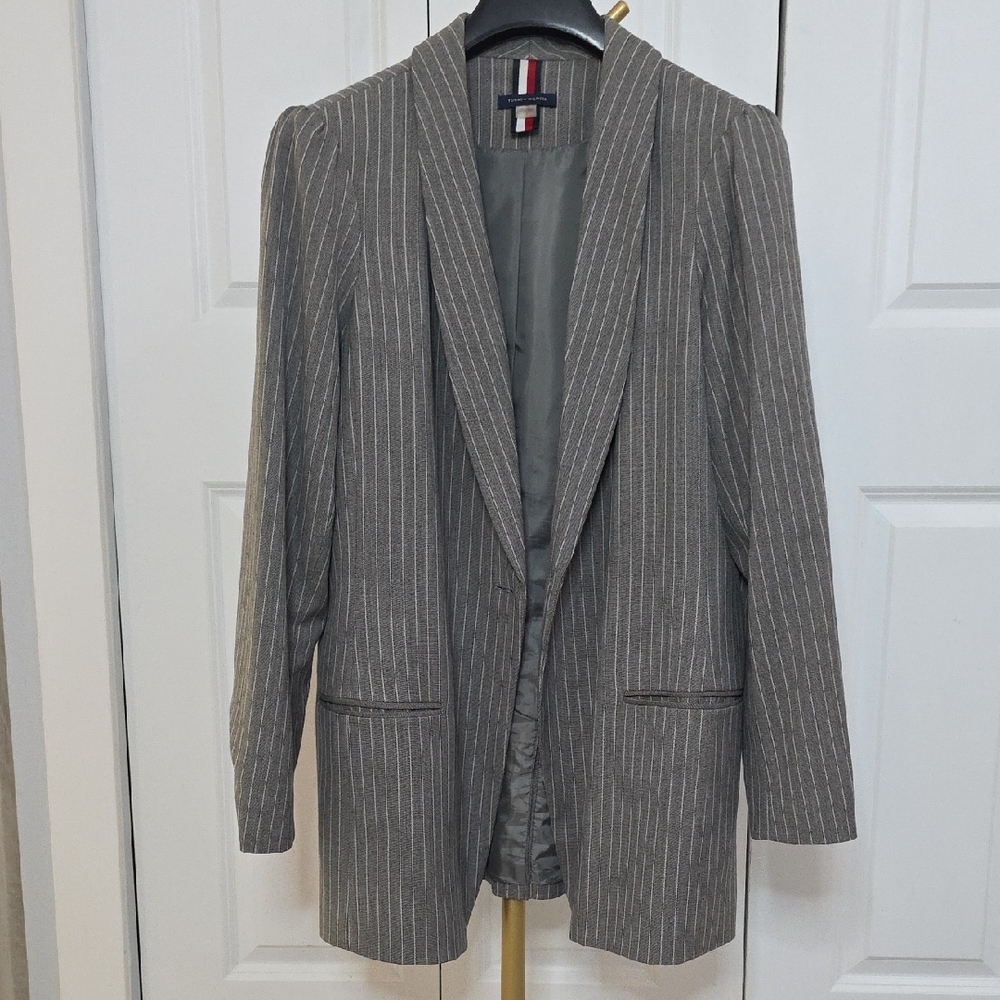 Gray Striped Blazer